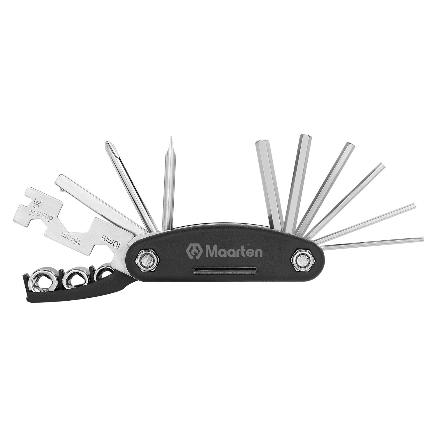 Maarten Bike Multitool, 14 in 1 Black Portable