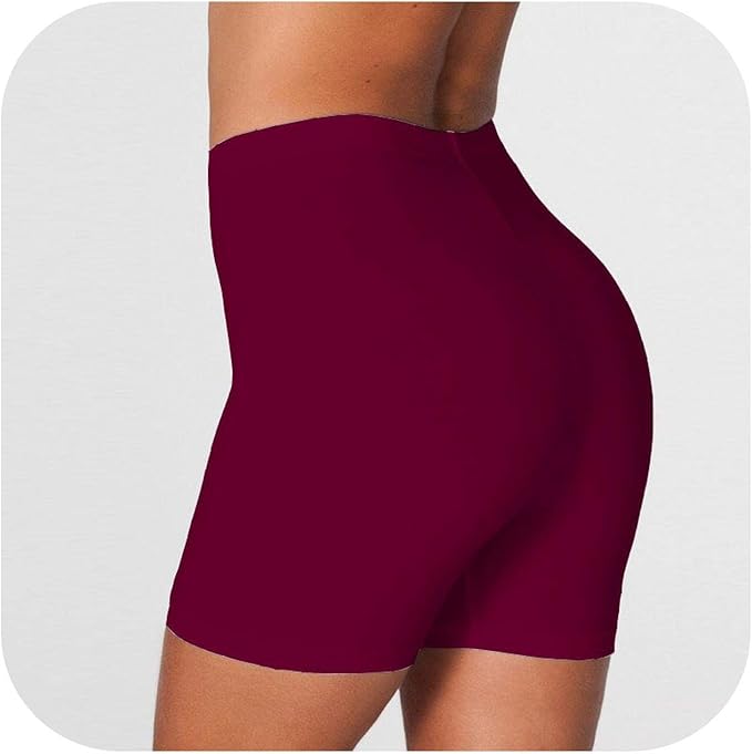 red cotton biker shorts