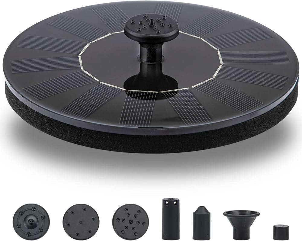 LAWOHO Solar Fountain Pump 1.5W Upgraded Submersible Kit for Bird Bath