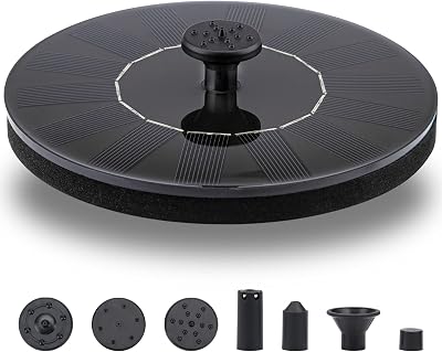 LAWOHO Solar Fountain Pump 1.5W Upgraded Submersible Kit for Bird Bath