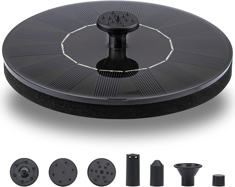LAWOHO Solar Fountain Pump 1.5W Upgraded Submersible Kit for Bird Bath