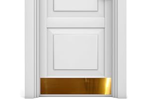 DECK THE DOOR DECOR Deck The Door - Door Kick Plate - Elegant Accent & Durable Protection - Anodized Aluminum - Includes Easy Self-Adhesive - 8x34", Shiny Brass