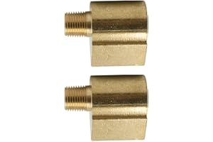 Legines Brass Inverted Flare Fitting, Barstock Brake Line 90 Degree Male Elbow, 5/16" Tube OD x 1/8" NPT Male, Pack of 2