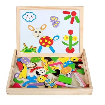 XHHWZB De los niños Tablero de Dibujo de Madera de Doble Cara ...