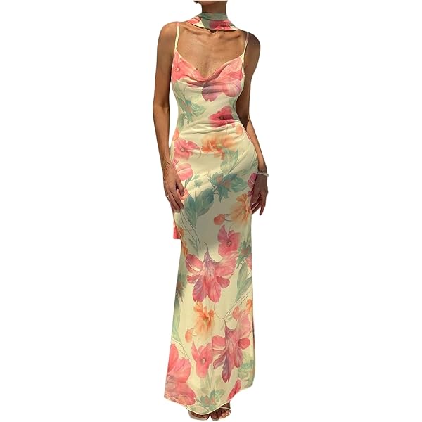 v-neck lace floral cami maxi dress Women'S Ditsy Floral Cami Maxi Nightgown, Lace V-Neck And Crisscross Back  *-Friendly Fabric, Sweet Gentle Style, Wearable Indoors And Outdoors