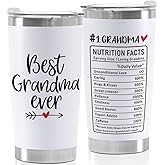 YINCUO Gifts for Grandma Coffee Tumbler from Granddaughter Grandson Day Mothers Best Grandmother Nana Ever Birthday 20 Oz Cup