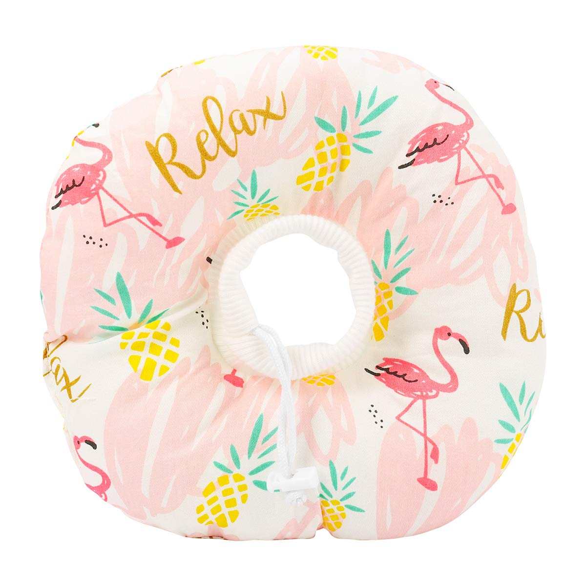 Balacoo Pet Cat Recovery Collar Flamingo Pattern Soft Cotton Pet Cone Collar for After Surgery Small Dog Cat Size S