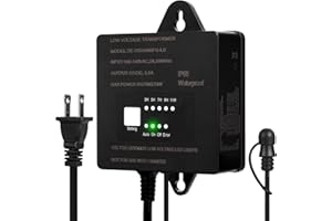 PAKTONVO 70W Low Voltage Landscape Transformer with Timer and Photocell, AC 120V to 12V DC,Waterproof Outdoor Landscape Lighting Transformer for Landscape SpotLights Pathway Lights