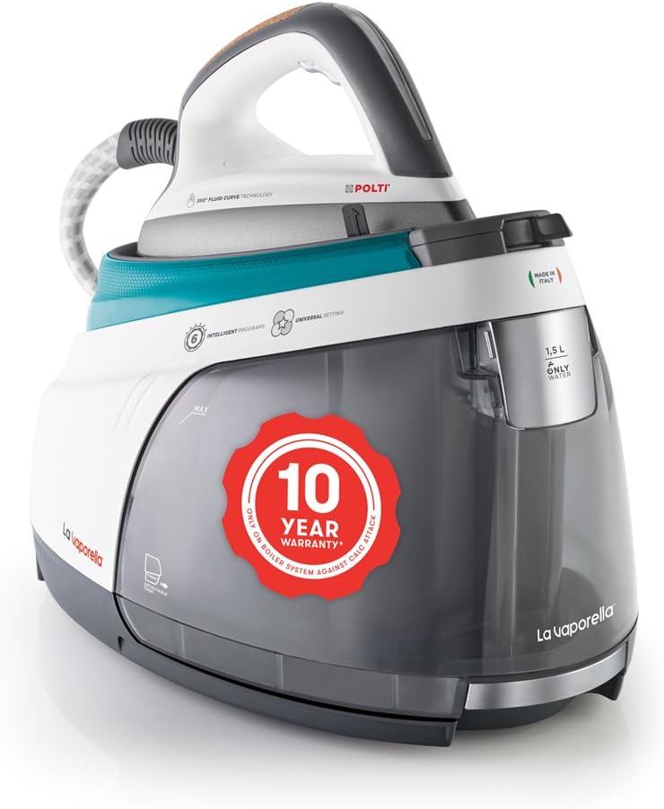 Polti La Vaporella XT100C, Steam generator iron with boiler, 7.5 bar, no maintenance, 10 year warranty on the boiler against limescale attacks*, unlimited autonomy, steam pulse 500g