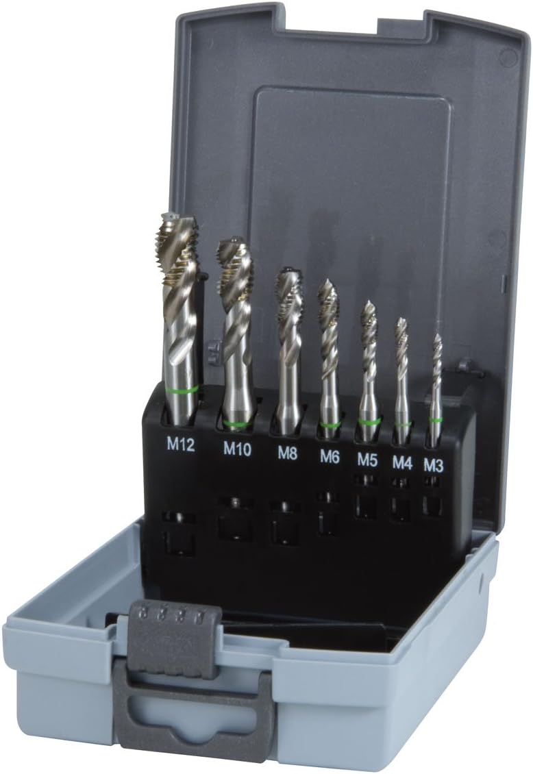 Ruko HSSE-Co 5 Machine Tap Set in Plastic Case, Bright Finish, 7 Pieces, R245062RO