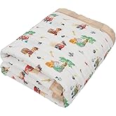 Organic Cotton Muslin Baby Blanket for Boys and Girls - Luxurious Soft Toddler Quilt for Swaddling - Gender Neutral Blanket - Baby and Toddler Gift - Animal Pirates