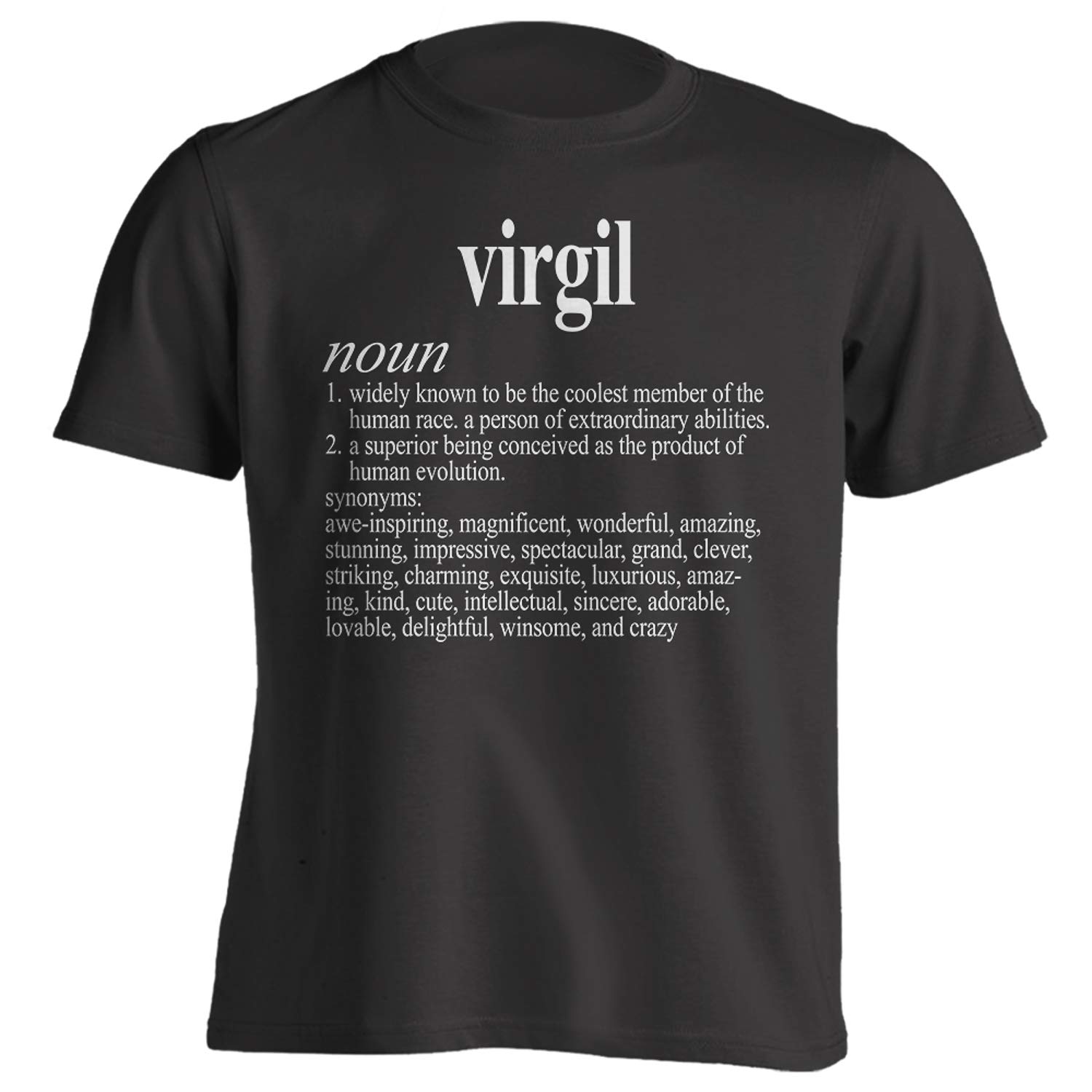 Vintage Style Virgil Funny First Name Definition Adult TShirt TShirts Men