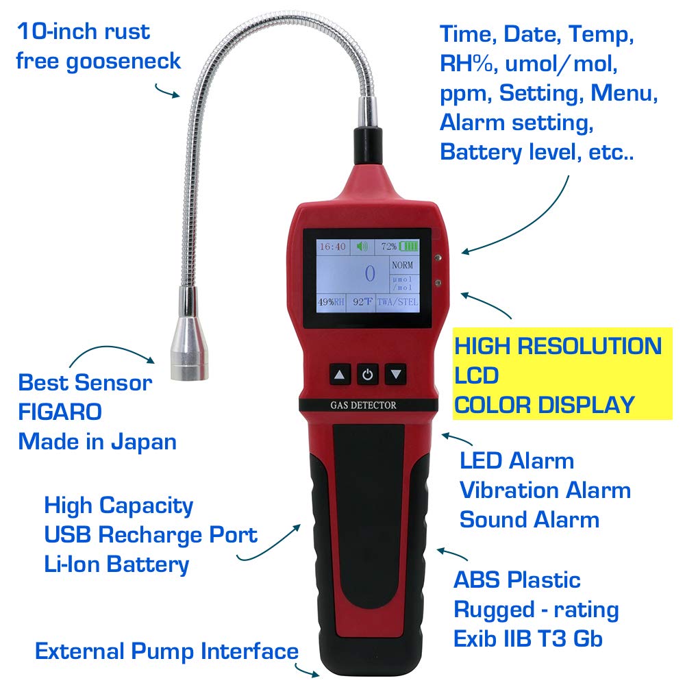 Rilevatore Di Gas Neoteck - Per Metano, Propano E Gas Naturale, Con Sonda A Collo D'Oca 12'', Allarme Sonoro E Visivo - Foto 7