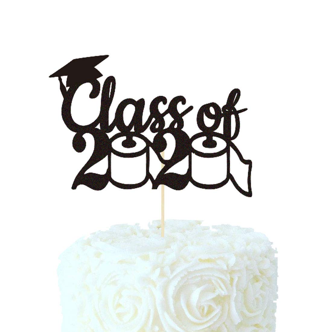 Class Of 2020 Cake Topper Quarantine Gongrats Grad Congrats 2020 College High School Senior Doctor Graduation Graduate Bathroom Tissue Party Decorations Supplies Grad Photo Prop Gold Glitter Amazon Com Grocery Gourmet Food