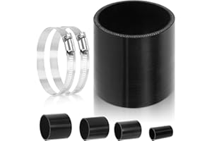 Glarks 3inch (76mm) ID Straight Coupler Silicone Hose 4inch(100mm) Length 4-Ply Reinforced High Performance with 2Pcs 72-95MM