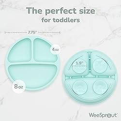 WeeSprout Suction Plates with Lids for Babies