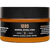 Live Bearded Beard Butter, 3 fl oz - Made in the USA - All-Natural Leave-in Conditioner and Softener with Shea | 1880 Scent - Bourbon, Bitters, Citrus