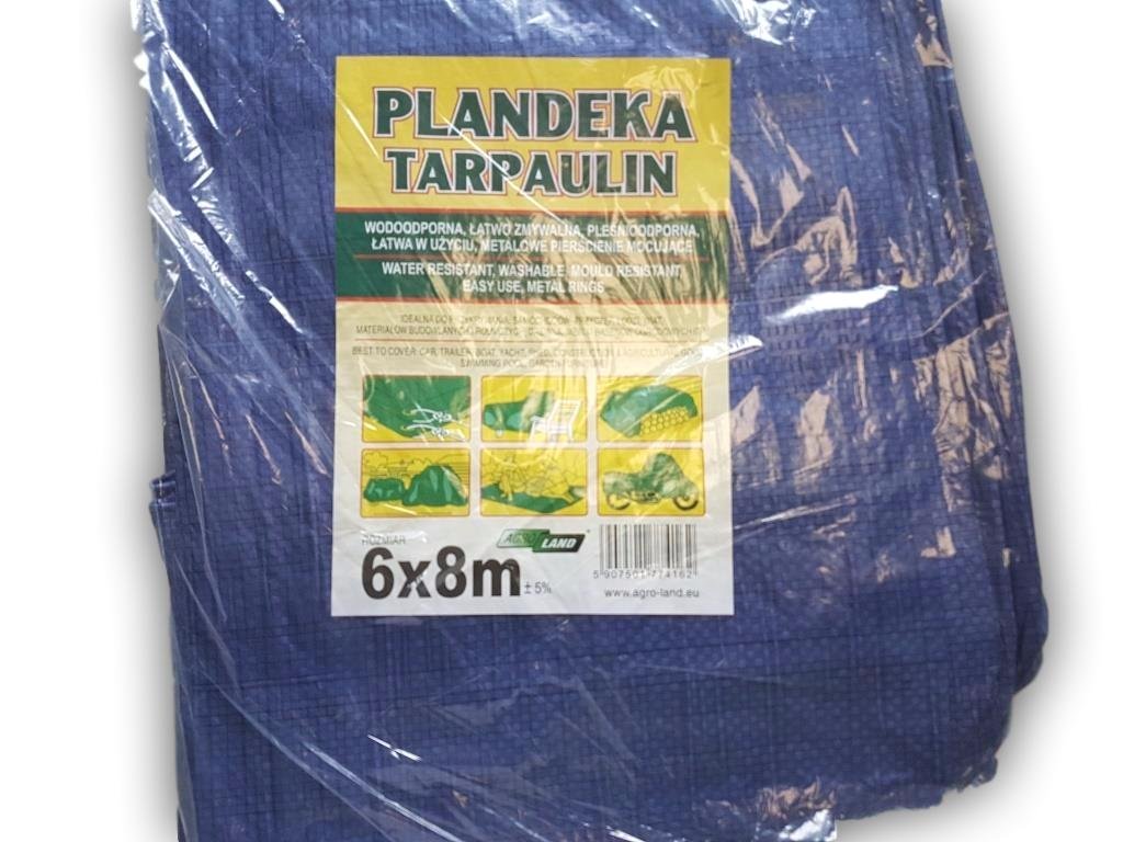 Tarpaulin 6 x 8 m Ground Sheet with metal rings Covers Sunshading Hammock Tent Portable Waterproof Cover Cloth Car roof Lightweight For Outdoor Hiking Camping