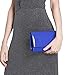 WALLYN'S Women Woven Leather Clutch Purses, Evening Bag Handbag Solid Color (Woven Blue)