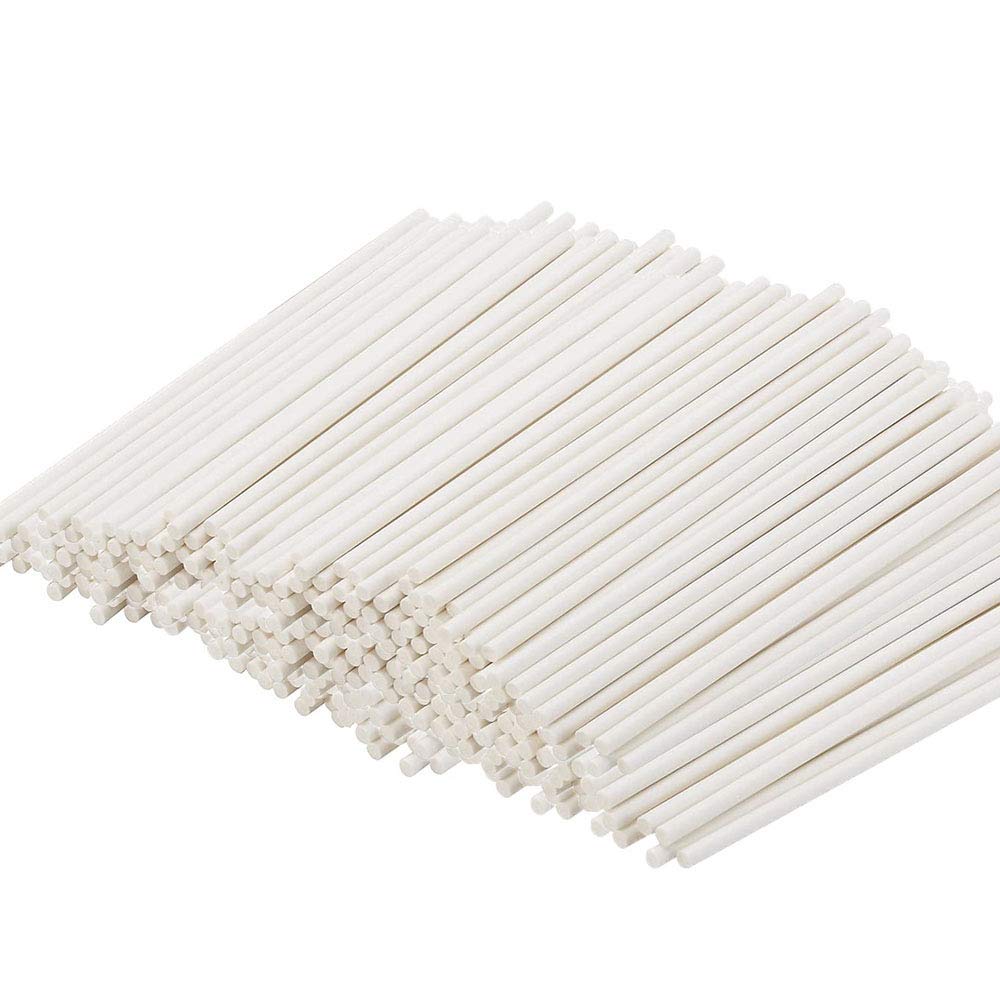 200 Count White Lollipop Sticks 6 Inch,Paper Treat Stick,Sucker Sticks for Cake Pops,Candy Melt,Dessert,Chocolates(3.5mm Dia)
