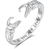INFUSEU 925 Sterling Silver Cute Hug Rings for Women Teen Girls, You Are Loved Gifts for Daughter Girlfriend Sister Friend