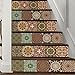 yazi Peel and Stick Tile Backsplash Stair Decals Brick Pattern Stair Riser Refurbished Stair Treads Decals 7''W x 39''L Arabic Style Wallpaper (Set of 6) (Arabic Style Tile)