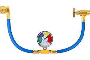 Charge Hose with Gauge Refrigerant Recharge Hose Kit for 1/2 Thread Car Air Conditioning