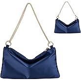MGBPEI Women Satin Evening Handbag Wedding Prom Clutch Purse Formal Cocktail Party Clutches Shoulder Bag with 2 Bag Chains