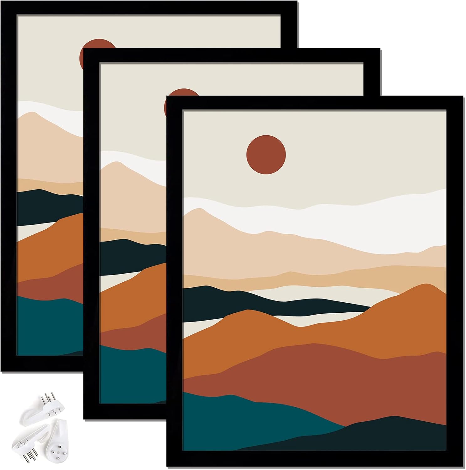 Photo Albums, Frames & Accessories - ijuerybai Black 8x10 Picture Frame Set of 3, High Transparent Frame for 8 By 10 Photo Collage Canvas Poster Size Wall Mount and Tabletop Horizontally Vertically (Black, 8 x 10 inches)