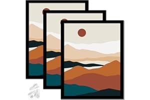 ijuerybai Black 8x10 Picture Frame Set of 3, High Transparent Frame for 8 By 10 Photo Collage Canvas Poster Size Wall Mount and Tabletop Horizontally Vertically (Black, 8 x 10 inches)