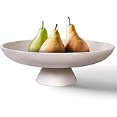 MAONAME Concrete Decorative Bowl, Large Fruit Bowl for Kitchen Countertop, White Pedestal Bowls for Home Decor, Handcrafted Key Bowls for Entry Table, 11.7"