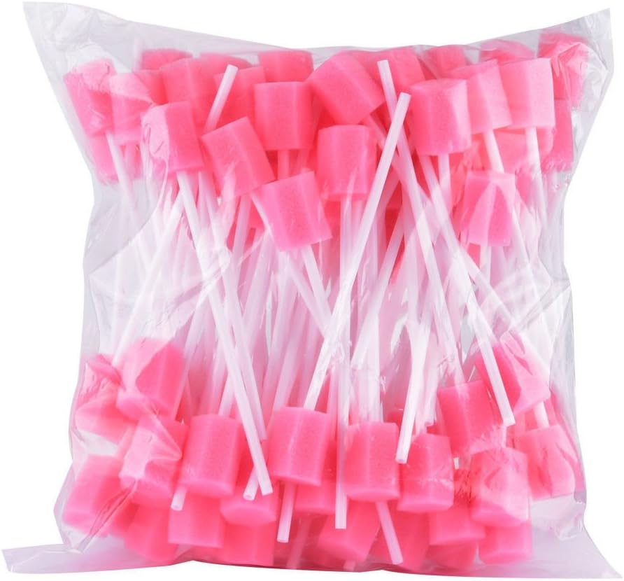 Ehm Disposable Oral Care Sponge Swab Tooth Cleaning Mouth Swabs 100pcs Dental Use