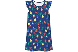 uideazone Girls Nightgowns Flutter Sleeve Pajamas Dress 3D Printed Princess Nightdress Size 5-12