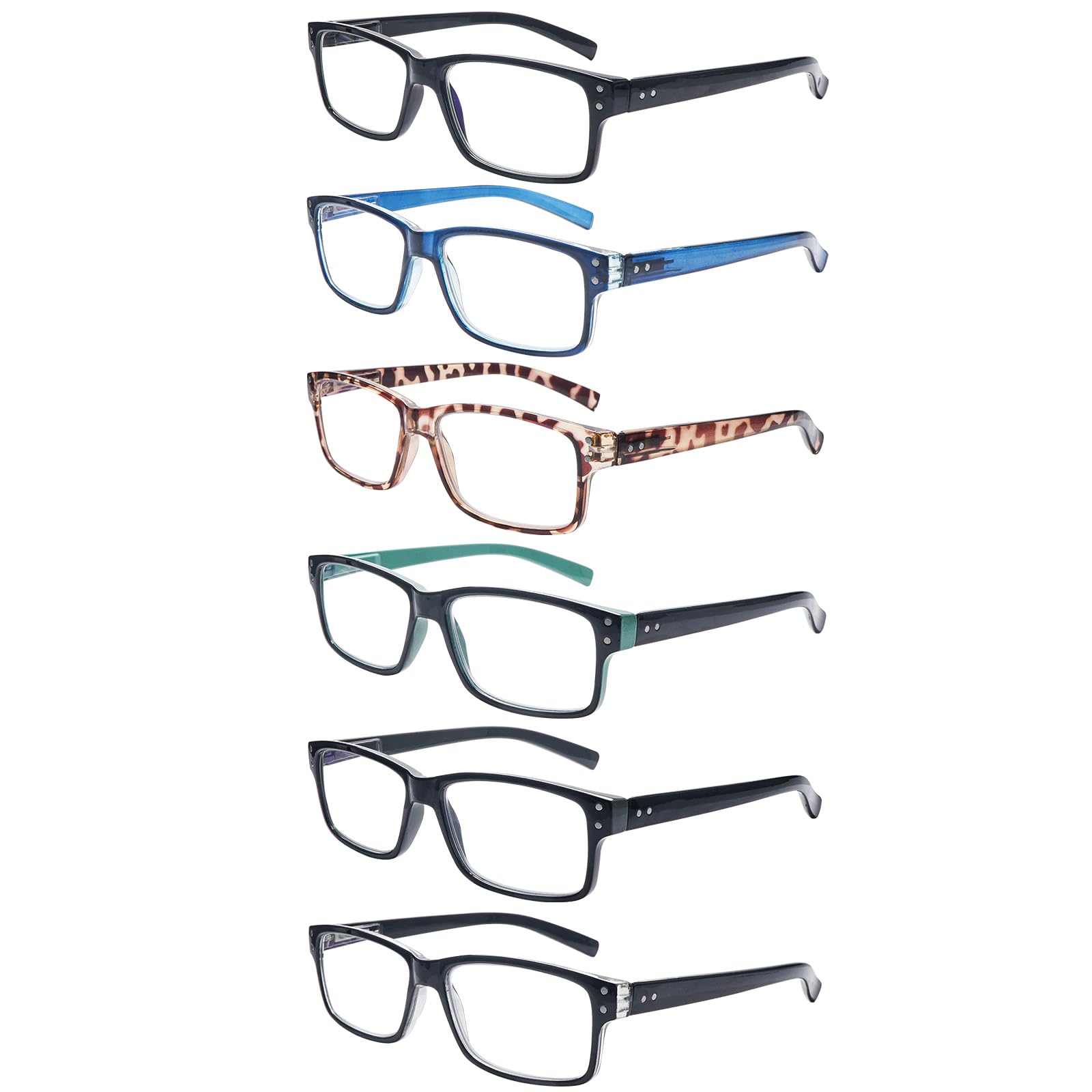 ZONLON 6 Pack Reading Glasses for Men Women Blue Light Blocking Lightweight Black Computer Readers with Spring Hinges （6C 3.5 + ） — image 1