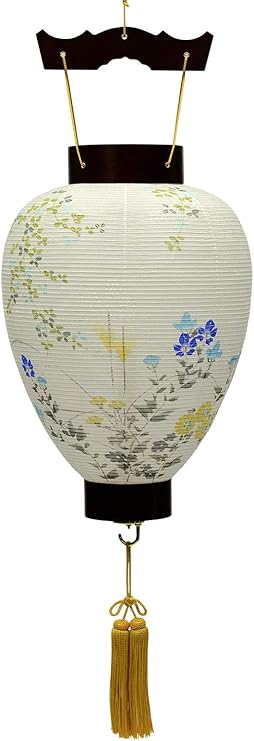 Amazon Co Jp ひるた仏具店 提灯 下げ提灯 絹張り 鳳琳 萩に桔梗 手描き 全長 5cm 火袋径29cm スイッチ式led型ローソク電池灯 お盆提灯 初盆 新盆 のし紙 包装付き 表書き 御仏前 お名前 ご注文者様の苗字 Home Kitchen