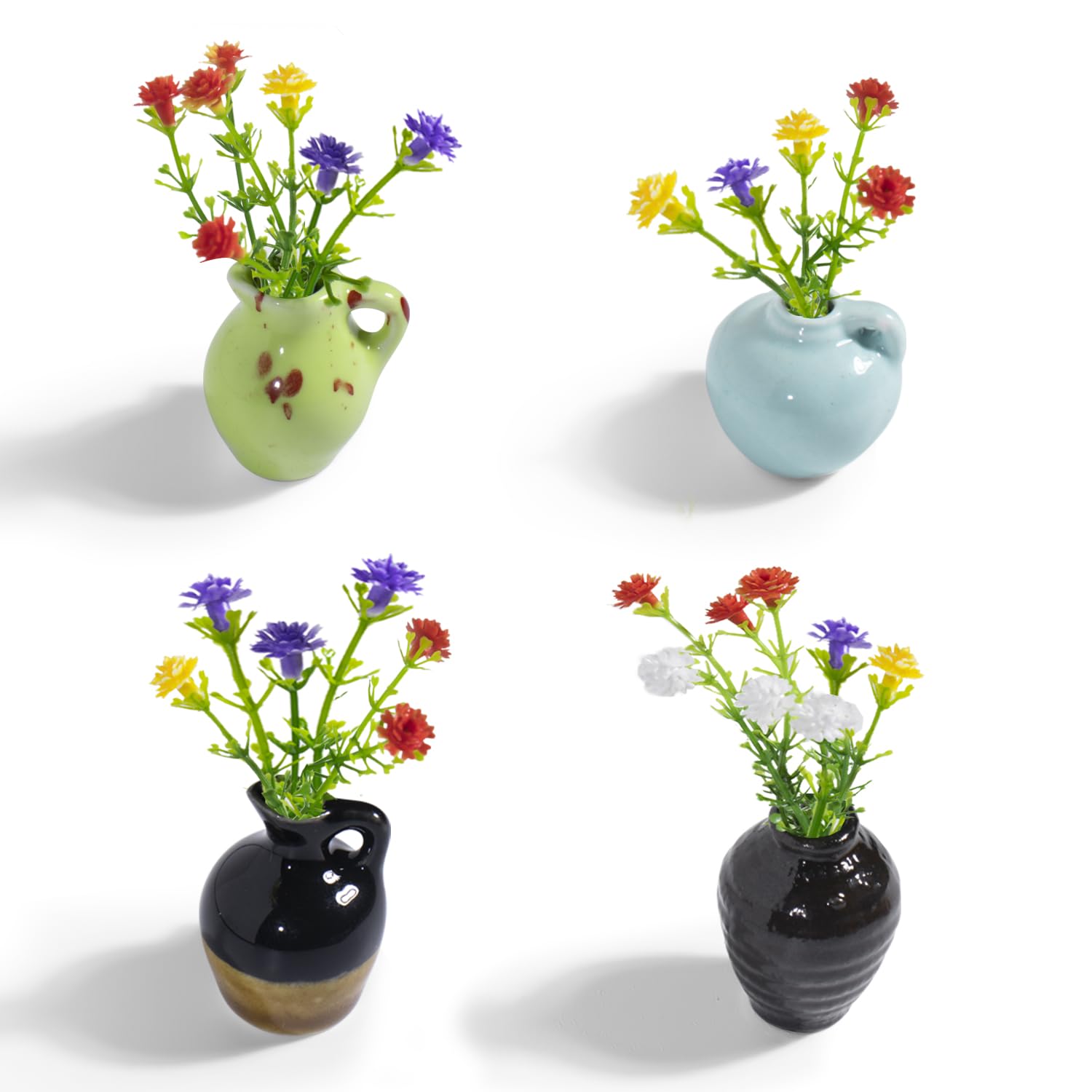 Photo 1 of 3pcs only rhinocats Mini Vase Magnets for Fridge, Cute Magnetic Ceramic Vases for Refrigerator Kitchen Locker Office