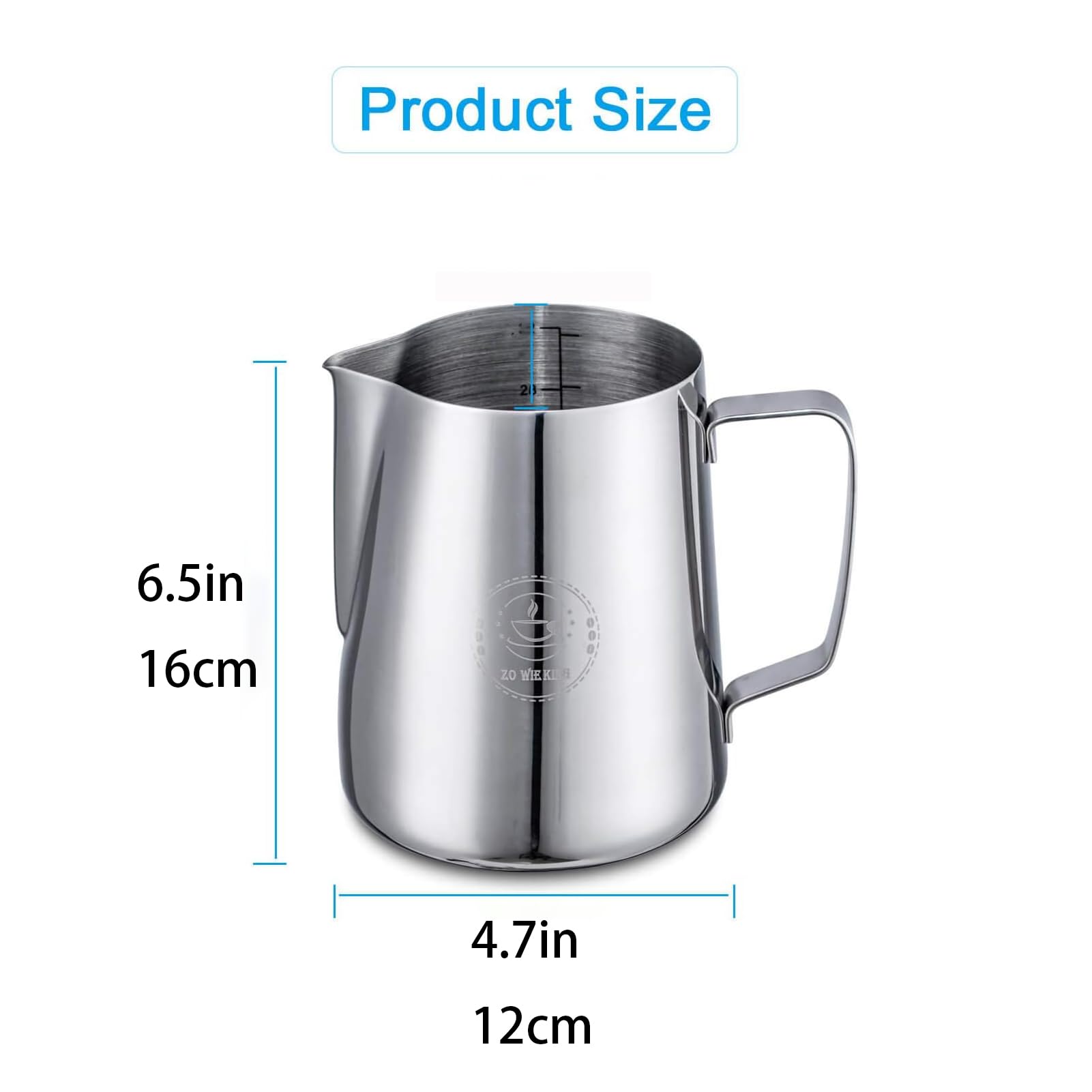 Milk Frothing Pitcher 50oz,Espresso Steaming Pitcher 50oz,Espresso Machine Accessories,Milk Frother cup 1500ml,Milk Coffee Cappuccino Latte Art,Stainless Steel Jug Cup with Decorating Art Pen