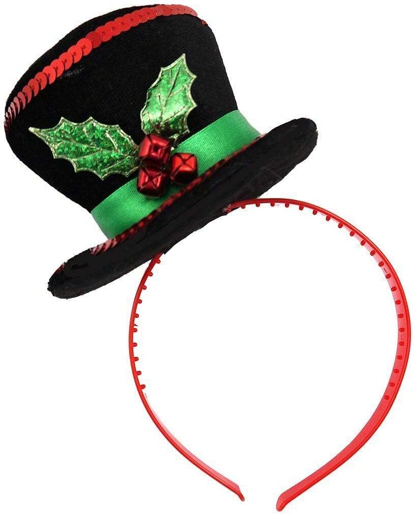 FashioN HuB Ladies Christmas Mini Snowman Headband With Hat Women Xmas Fancy Dress Accessory One Size