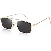 FEISEDY Fashion Square Aviator Sunglasses Women Men Trendy Retro Metal Frame Sun Glasses Candy Color Lens B1036