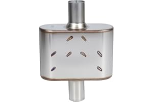 ELSHINE Exhaust Muffler, Universal Muffler Single for Cars Trucks, Stainless Steel Straight-Through Chamber Performance, 2" I