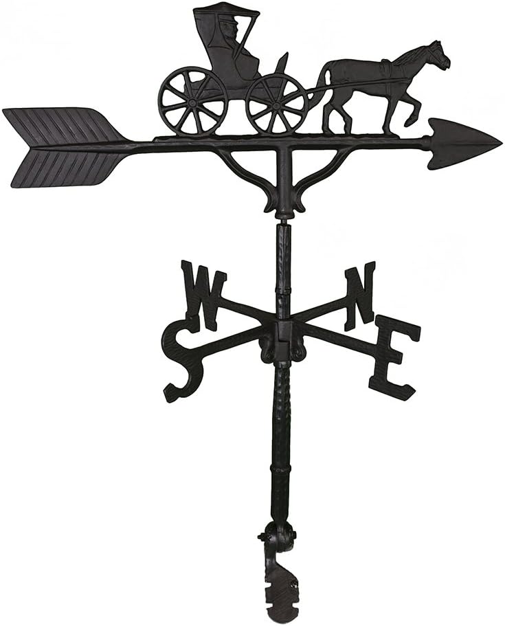 Weathervanes - Montague Metal Products 32-Inch Weathervane with Satin Black Country Doctor Ornament