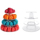 2 Set 4 Tier Macaron Display Stand Round Macaron Tower Cake Stand Dessert Cupcake Stand Cookie Tray Rack Desserts Display for Wedding Birthday Party Baby Shower Bakery Decor
