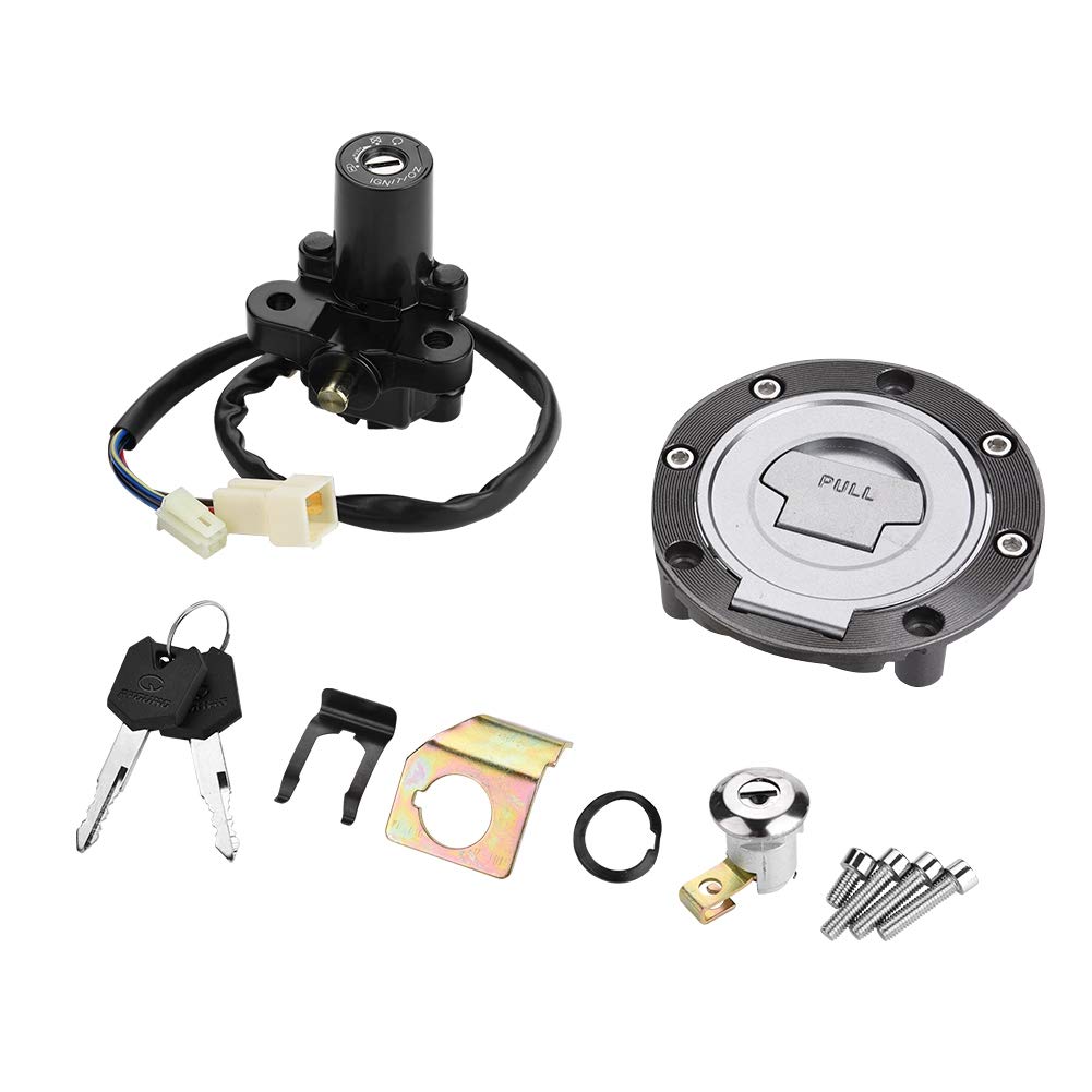 KIMISS Motorcycle Ignition Switch Fuel Gas Lock Keys for Ymh YZF R1 R6 R6S FZ6 FJR1300//mt07 fuel tank
