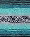 El Paso Designs Mexican Yoga Blanket – Colorful Falsa Serape Throw for Yoga, Beach, Picnic, Saddle, or Home Décor – Soft Woven Boho Blanket (Teal, Gray and Mint)