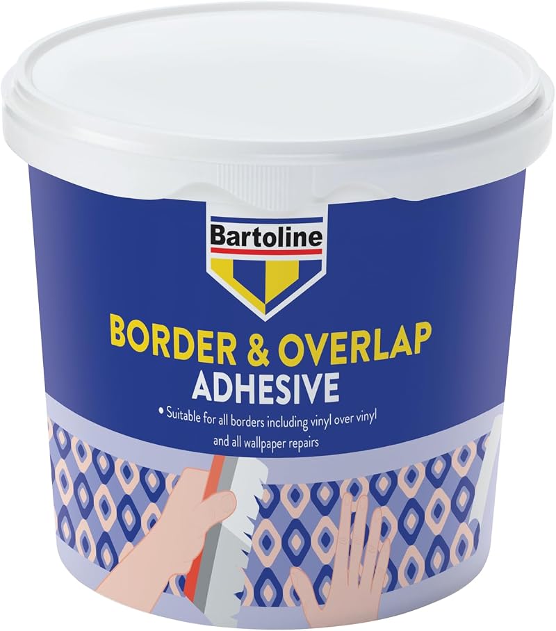 Bartoline Border Wallpaper Adhesive 1kg - Fast Dry Strong Hold for Vinyl