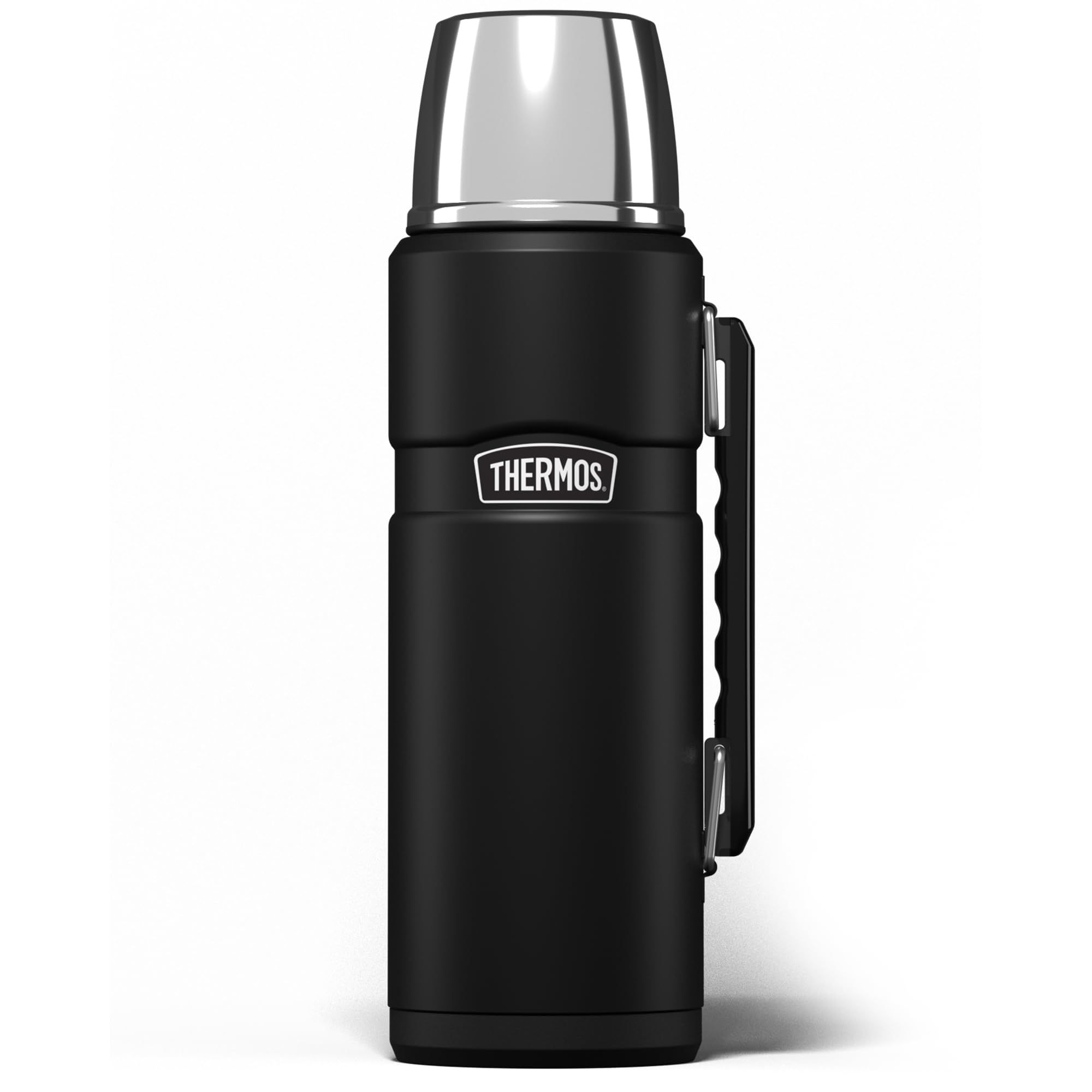 Thermos - Stainless King Matt Black Travel Flask (1.2L) Premium Leak Proof Insulated Tea & Coffee Flask for Hot & Cold Drinks, Built-in Cup, Twist-Pour Stopper, BPA-Free, Durable Steel — image 1