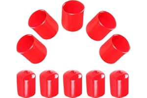Aopin Screw Thread Protectors Rubber Round End Cap Cover 1 Inch (26mm) PVC Flexible Tubing Pipe Protective Bolt Screw Thread Protector Safety Cover | for Pipe Post Tubing Rod Cover 10 Pcs (Red)