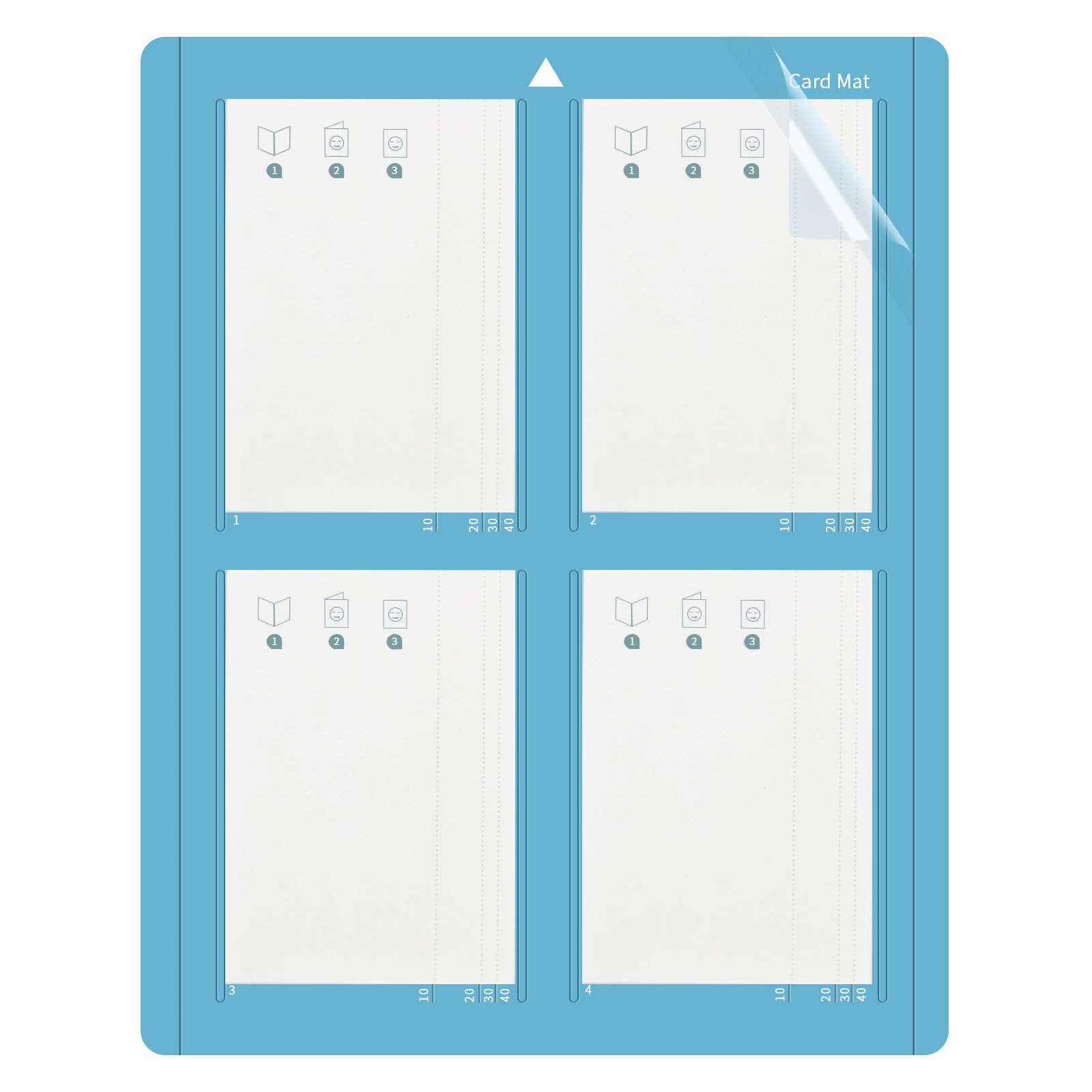 HKC Cutting Mat for Cricut Explore and Maker, 2 x 2 Card Mat for Cricut All Cards, Reusable, Create Four Cards at the Same Time, Quick Create Individual Cards, 41.5 x 33 cm