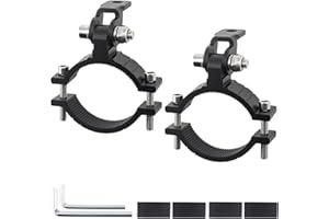 Windance 2pcs Light Bar Mount Bracket Front Fork Fog Light Spotlight Auxiliary Lights Adjustable for 1.57"-2.52" Tube Clamp Roll Bar Clamps for Motorcycle UTV ATV (L)