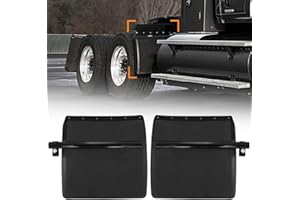 EASYINST Poly Quarter Fenders for Semi Truck, 24" x 24" Black Plastic Quarter Fenders Set with Tube Bracket and Mounting Hardware, Fit for Freightliner, Kenworth, Volvo, Peterbilt,etc. 1 Pair (Pair)